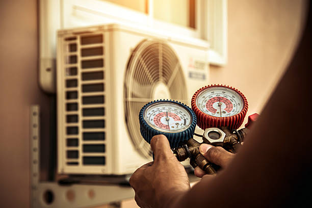 Professional Air Conditioning Service technician working in Winthrop, MN